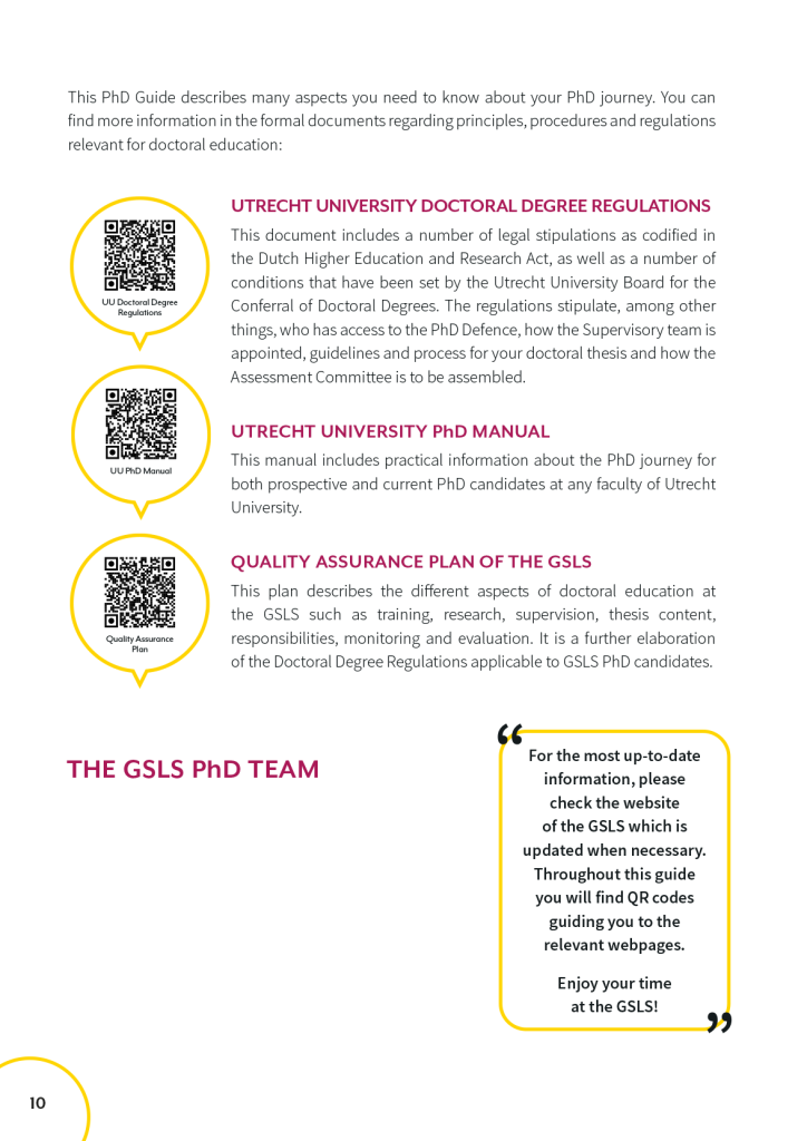 Pagina in een brochure over een PhD traject van Universiteit Utrecht.